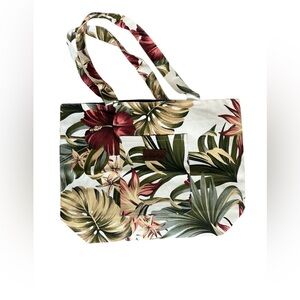 Island Floral Aloha Embroidered Beach Bag